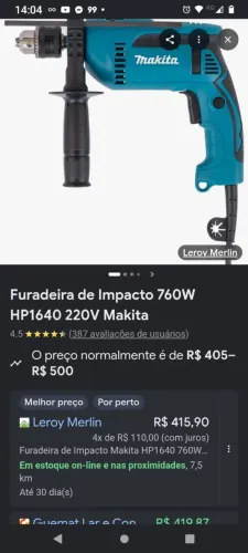 Furadeira Makita 110 volts só 200 reais