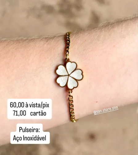 Pulseira Flor - Aço Inoxidável