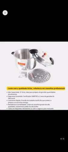 Panela de pressão industrial