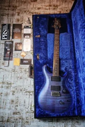 Guitarra PRS Wood Library Custom 24 10-Top - Satin Violet Blue Burst