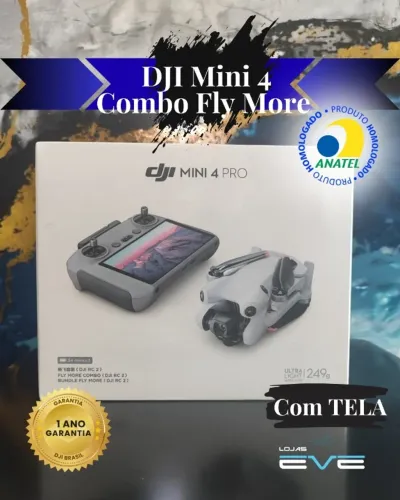 Combo DJI Mini 4 PRO, rádio controle de Tela