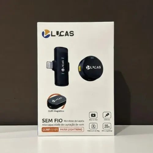 MICROFONE DE LAPELA SEM FIO LUCAS GLMF-1101