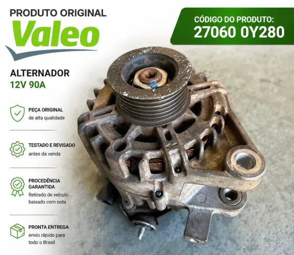 Alternador Valeo Original Toyota Etios Yaris 1.3 1.5 12V 90A 27060-0Y280