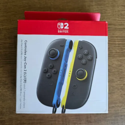 Joy con 2 azul e amarelo lacrado controle Nintendo switch 2
