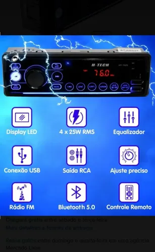 Vende se rádio MP3 Ht Tech modelo Ht 1025