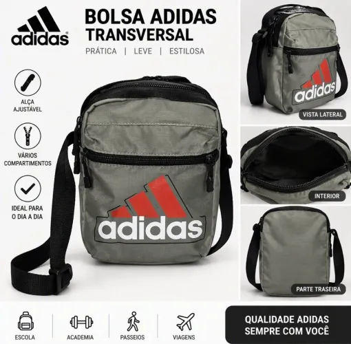 Bolsa Transversal Adidas Original Cinza
