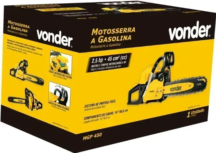Motosserra a gasolina, 45,0 cm³ (cc), MGP 450 VONDER