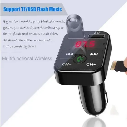 transmissor fm carregador veicular sem fio compatível com android e ios