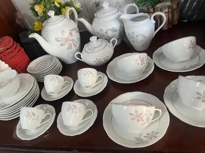 Jogo de chá porcelana steatita