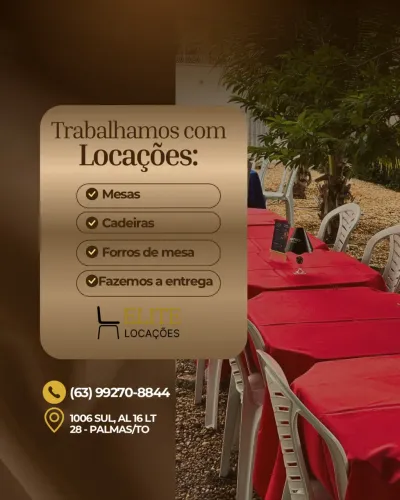 Locação de Cadeiras e Mesas em Palmas 