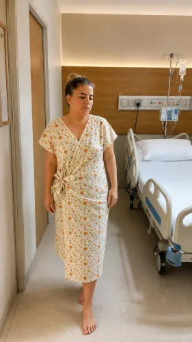 Bata hospitalar paciente transpassada 100% algodão
