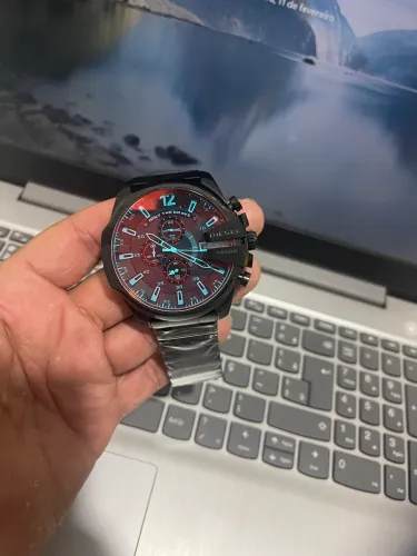 Relógio diesel fucional premium aço 904L