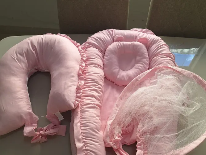 Kit ninho almofada amamentação e véu