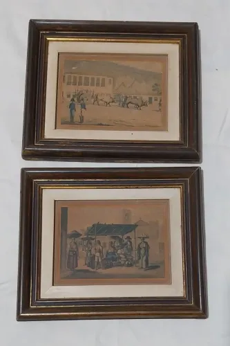 4 QUADROS ANTIGOS GRAVURAS DE DEBRET