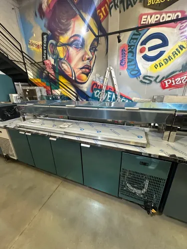 Balcão de serviço 2.5M condimentadora inox - refrimate