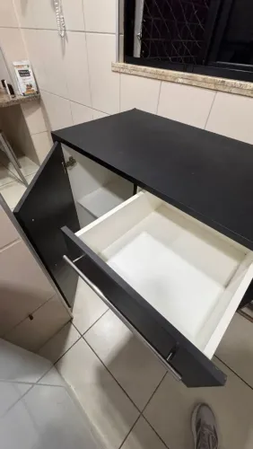 Balcão Buffet Preto c/ 4 Gavetas e Armário - Excelente Estado