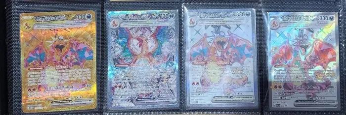 CARTAS POKEMON: 4  CHARIZARDS OBSIDIANA EM CHAMAS
