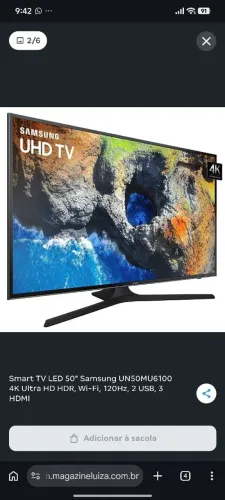 Smart TV LED 50 4k 2usb 3hdmi