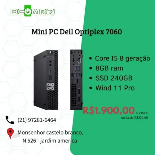 Mini pc Dell core i5 8 geração - 8GB ram - SSDM.2 256GB - semi novo 