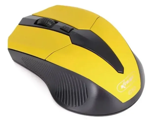 Mouse sem fio Knup G10 Amarelo com preto Promoção Novo