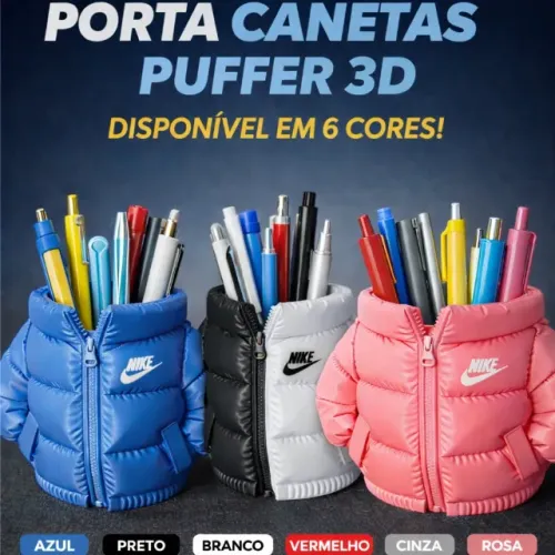 Porta Canetas Puffer Nike 3D, Decoração de Mesa Setup e Escritório