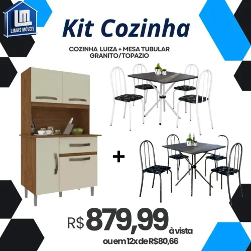 ÚLTIMA SEMANA DA PROMOÇÃO KIT COZINHA LUIZA + MESA TUBULAR GRANITO
