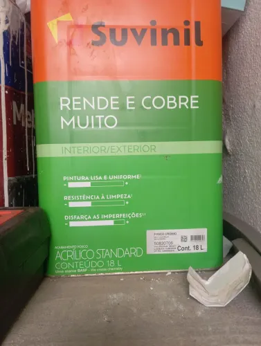 Tinta Suvinil cinza crômio 400,00$