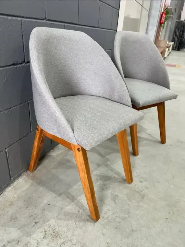 Cadeiras Poltronas Linho na Cor Cinza ÚLTIMAS UNIDADES 