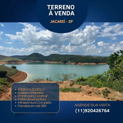 Lotes em Jacareí - SP / Infraestrutura Completa / Lotes Pé na Água