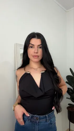 Body Feminino Frente Única com Detalhes Dourados