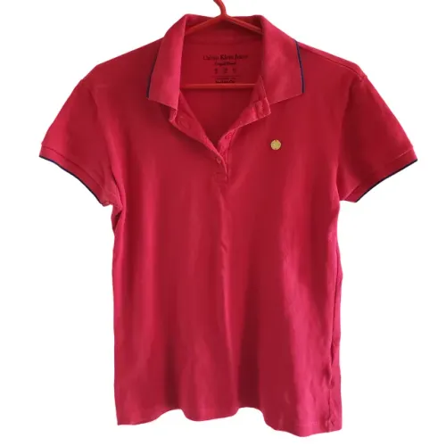 Camiseta Calvin Klein Polo Feminina Original Tamanho M Vermelha