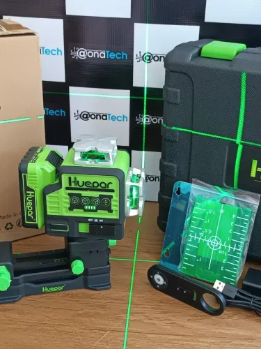 Nível Laser Huepar 12 Linhas 3D Verde + Maleta Rígida e Suporte