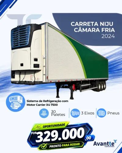 CARRETA FRIGORÍFICA NIJU - 3 EIXOS - 2024