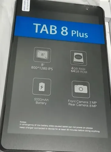 Tablet 8 Polegadas Tab8 Plus 4GB 64GB GB P Trabalho Lazer Estudo 