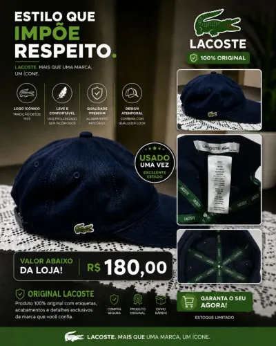 Boné da Lacoste original