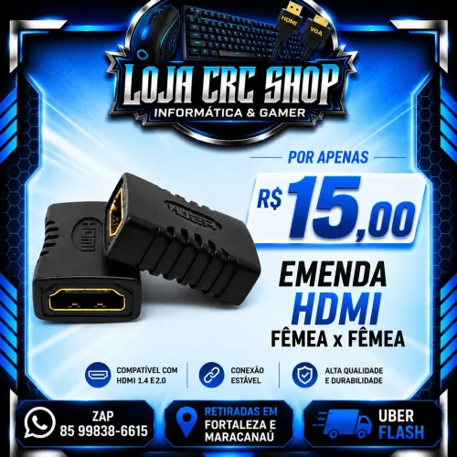Emende HDMI Fêmea x Fêmea Lotus