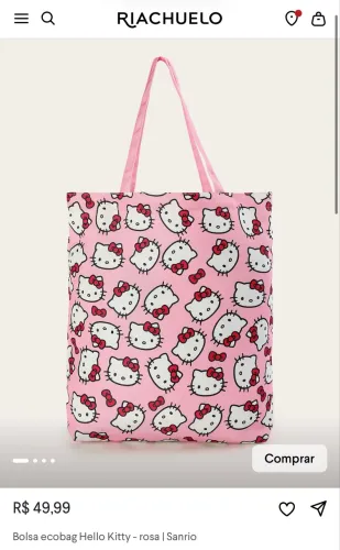 Bolsa Ecobag Sacola Hello Kitty - Sanrio