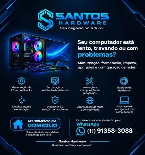 Assistência técnica - Santos hardware- melhores preços