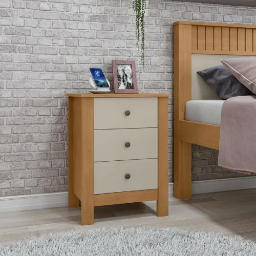 Cômoda Cabeceira para Cama de Solteiro com Gavetas