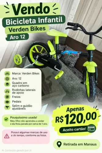 ? Bicicleta Infantil Verden Bikes Aro 12