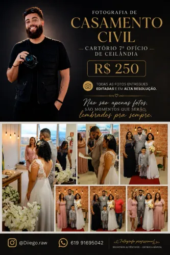 Fotografia de Casamento Civil em Ceilândia | Todas as Fotos Editadas | R$ 250