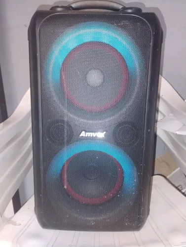 Caixa Som Bluetooth Portátil Amplificada 600W Rms Bateria Potente Amvox Aca 600 Bagvox