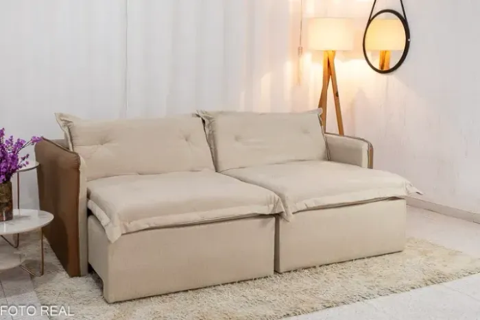 Sofá Cama Retrátil 3 Lugares Para Sala