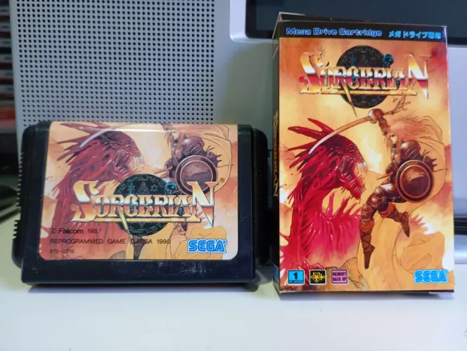 Sorcerian original Mega Drive japonês + mini caixa (RPG no idioma japonês)