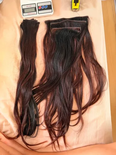 Cabelo humano do Sul com 60 cm na cor castanho avermelhado