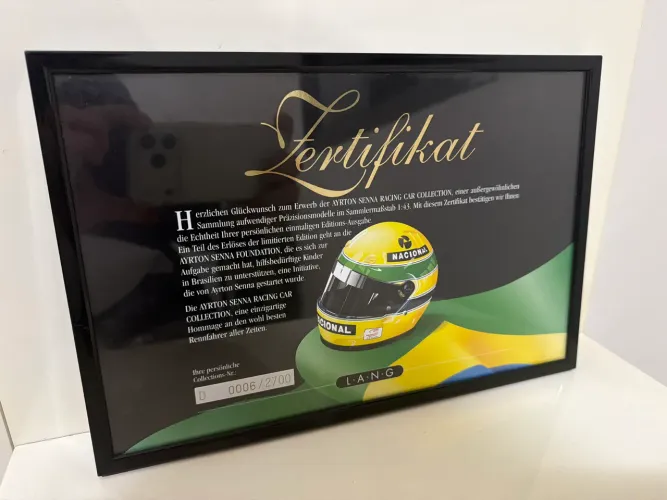 Quadro Certificado Ayrton Senna Numerado Raro