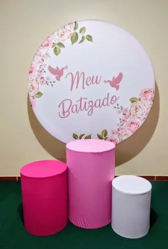 Kits Personalizados: Trio de Capas de Cilindros e Painel Para Decoração Pegue e Monte.