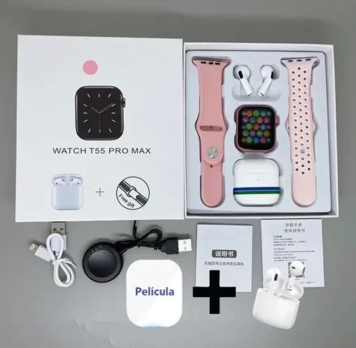 KIT MÊS DAS MÃES ? SmartWatch T55 PRO MAX +Fone Bluetooth