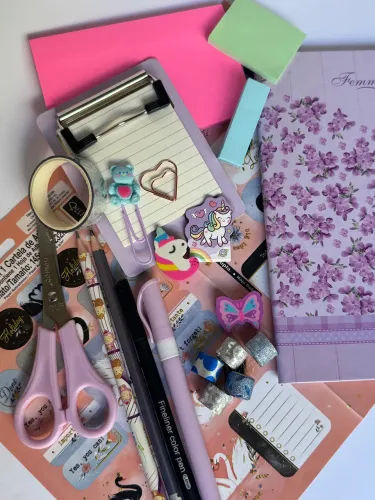 Kit Papelaria Lilás Premium