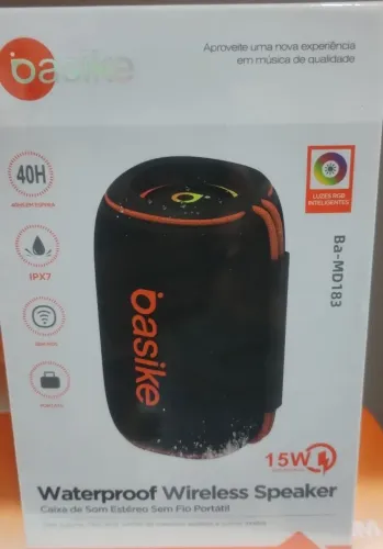 Caixa De Som Bluetooth 8w Prova D'agua Duração 40hrs Basike